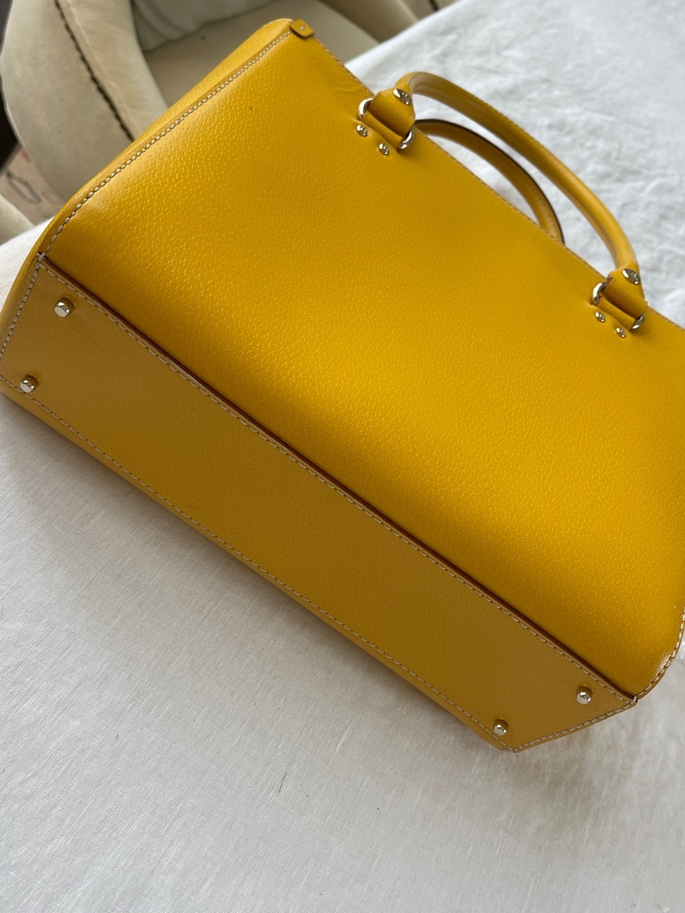 kate spade Yellow Leather Satchel with Gold Hardware - Picture 5 of 6